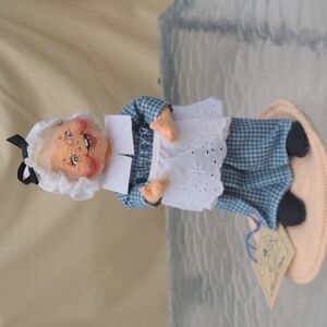 Annalee 7" Pilgrim Girl Blue/white Dress - NWT #3157, 1994